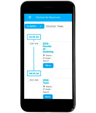 Passo 3 de como utilizar o software do neptune para reservar salas de reunião.